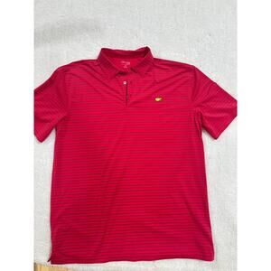Masters Performance Tech Polo XL Shirt Pink blue stripe Augusta National Golf